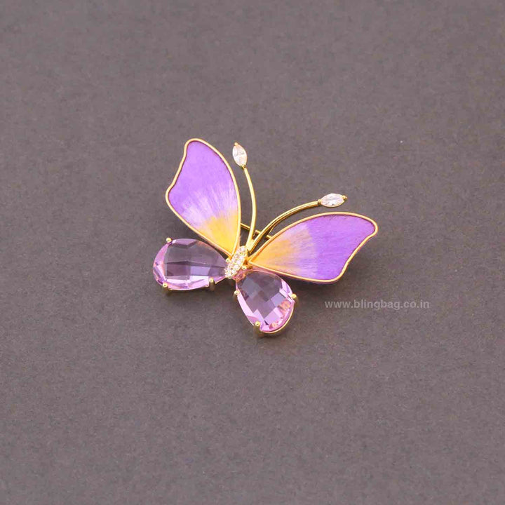 Purple Crystal Flutter Brooch
