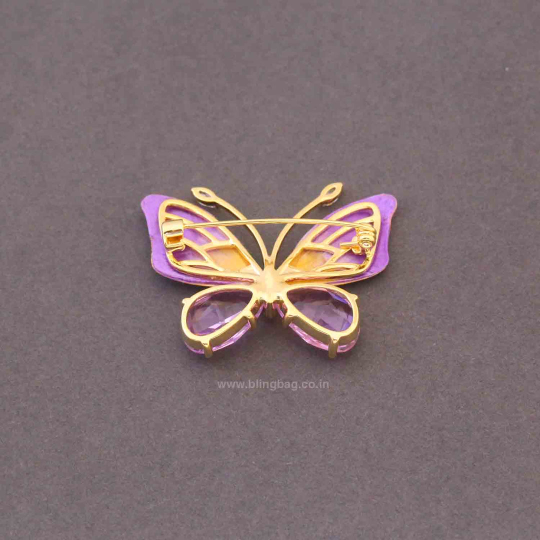 Purple Crystal Flutter Brooch