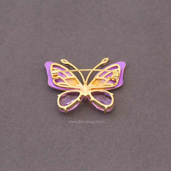 Purple Crystal Flutter Brooch