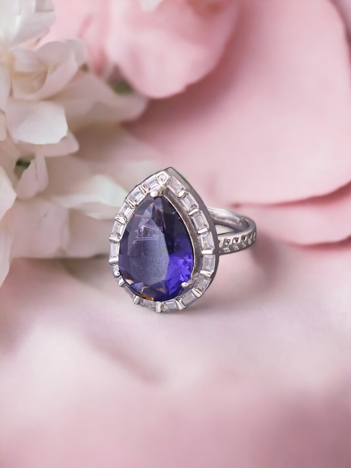 Purple Dafni Adjustable Ring