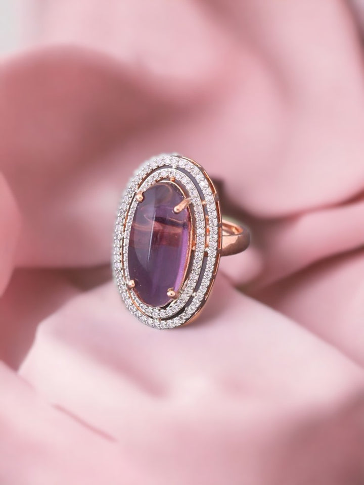 Purple Dahlia Adjustable Ring