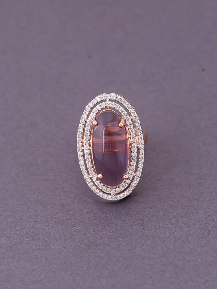 Purple Dahlia Adjustable Ring