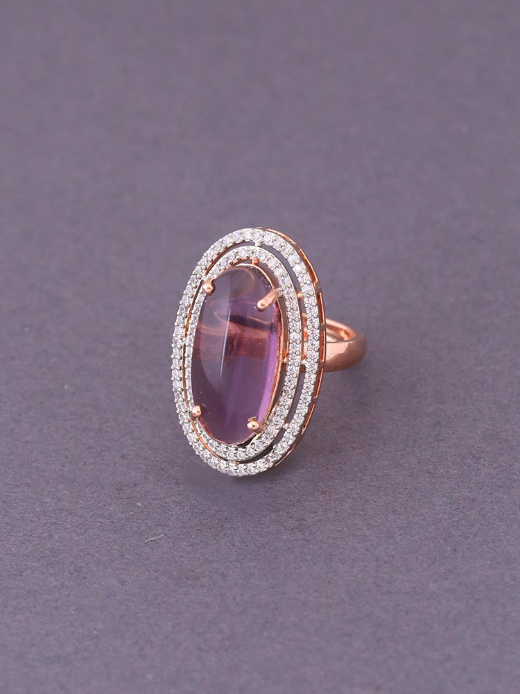 Purple Dahlia Adjustable Ring