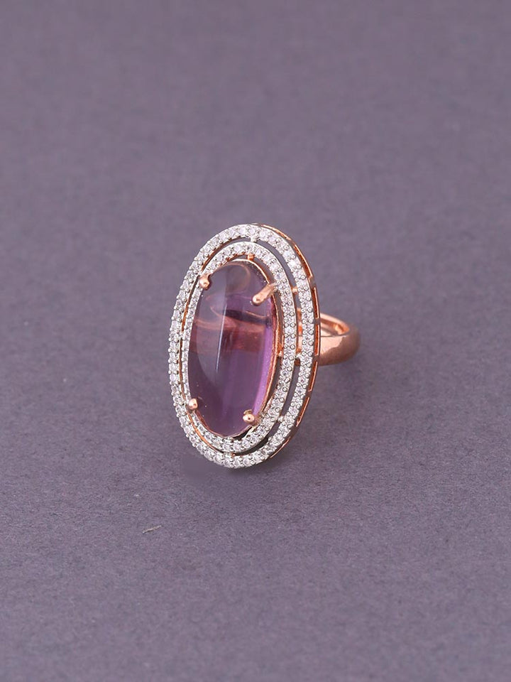 Purple Dahlia Adjustable Ring