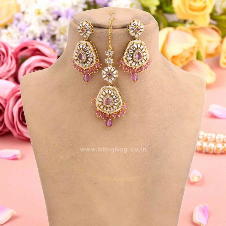 Purple Dakshina Kundan Jewellery Set