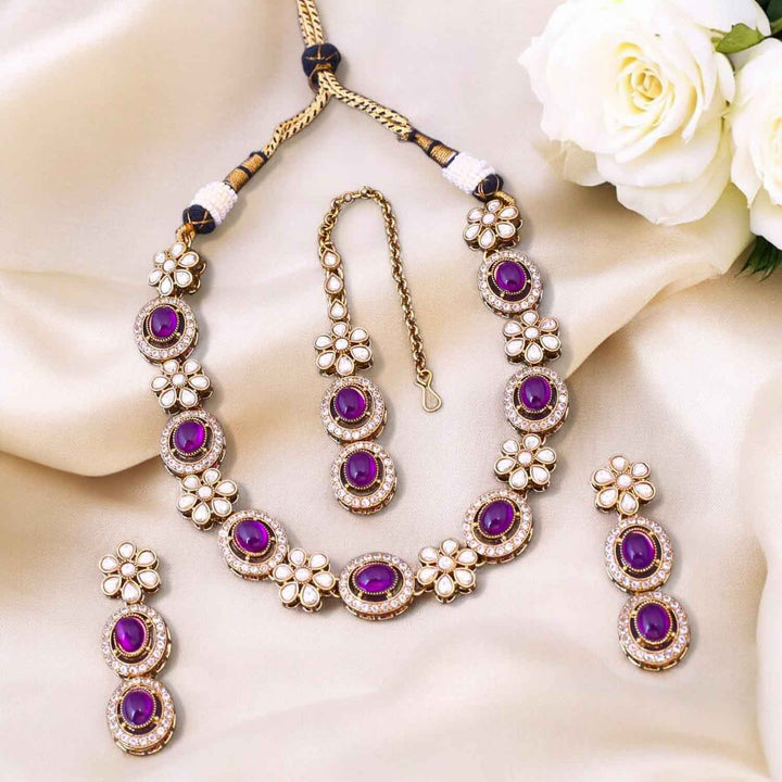 Purple Darina Victorian Jewellery Set- New Arrival