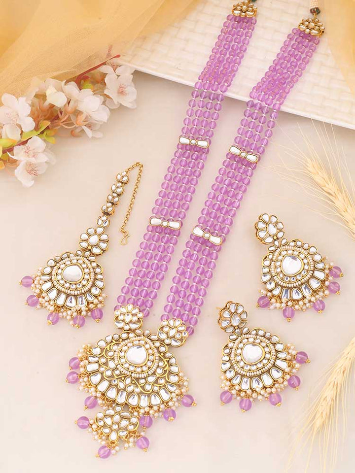 Purple Daruka Jewellery Set