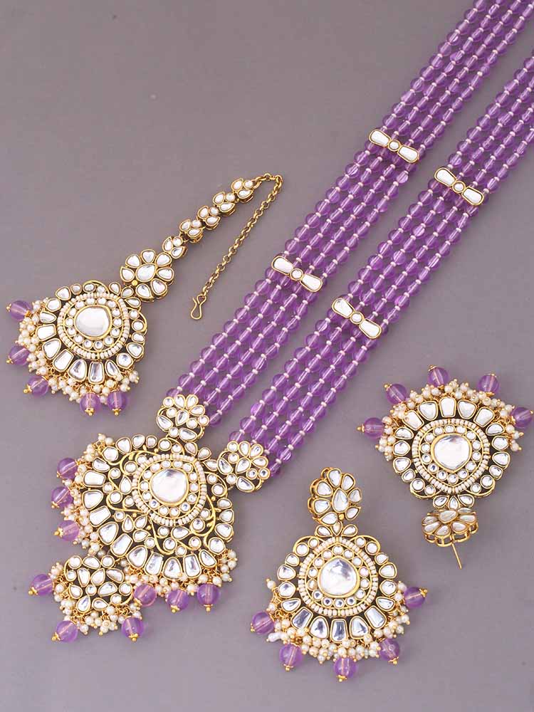 Purple Daruka Jewellery Set