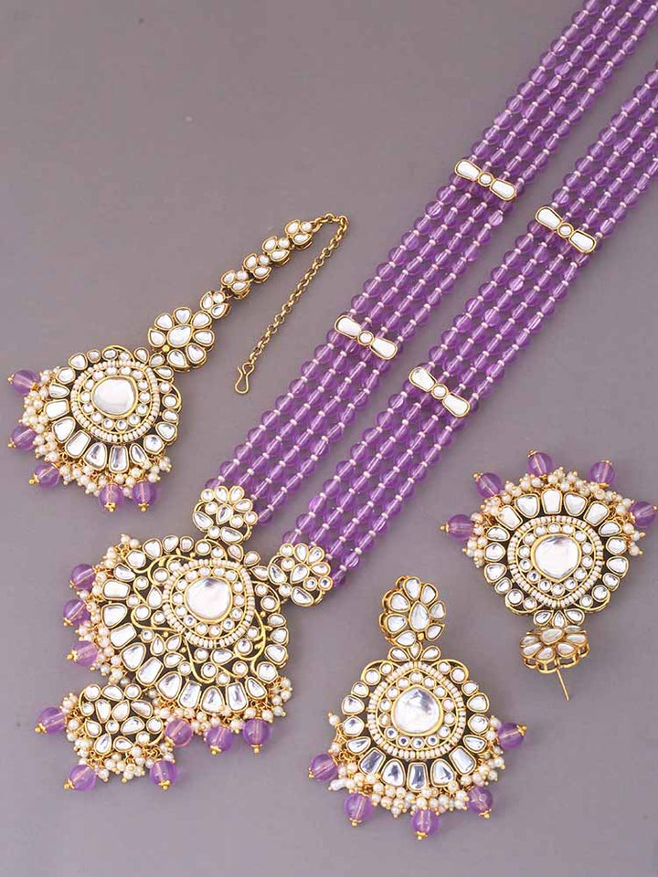 Purple Daruka Jewellery Set