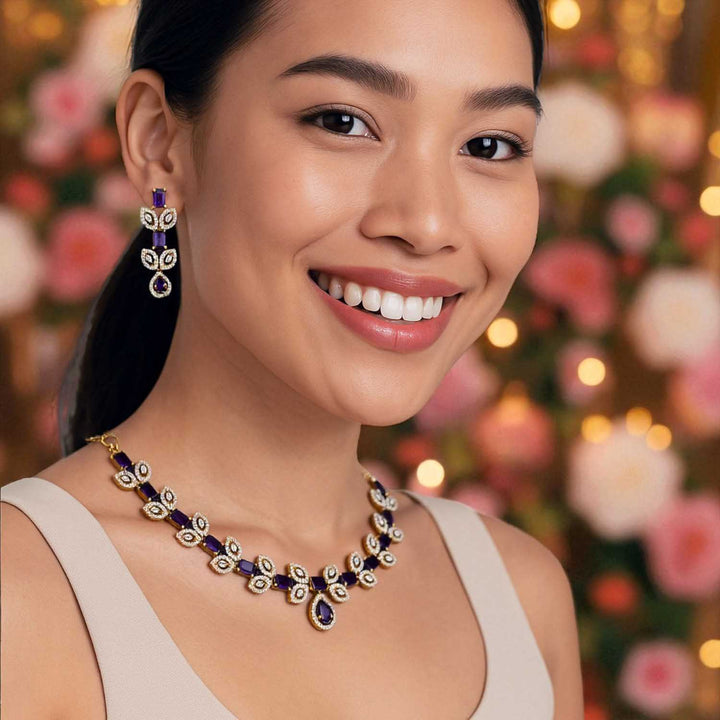 Purple Delina Victorian Jewellery Set- New Arrival