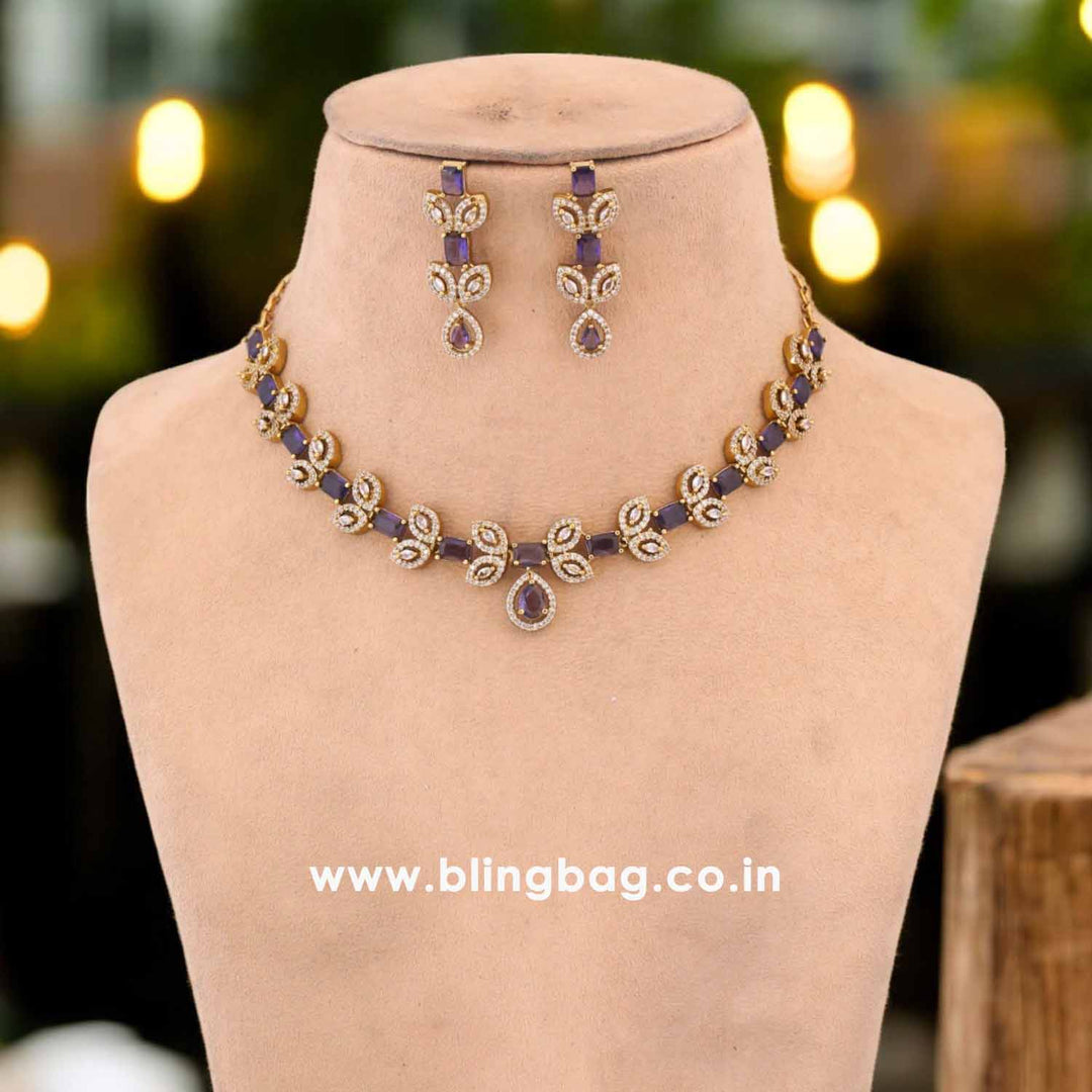 Purple Delina Victorian Jewellery Set- New Arrival