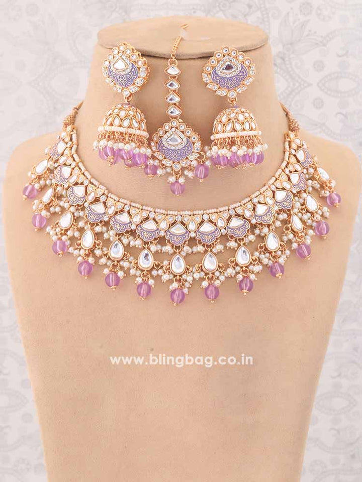 Purple Dhamini Jewellery Set