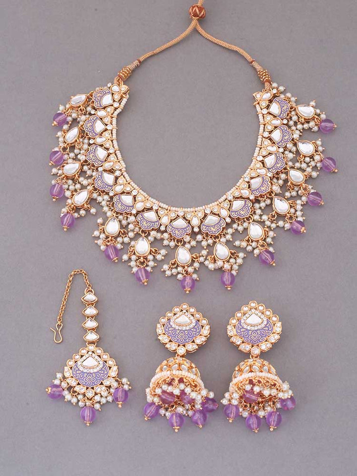 Purple Dhamini Jewellery Set
