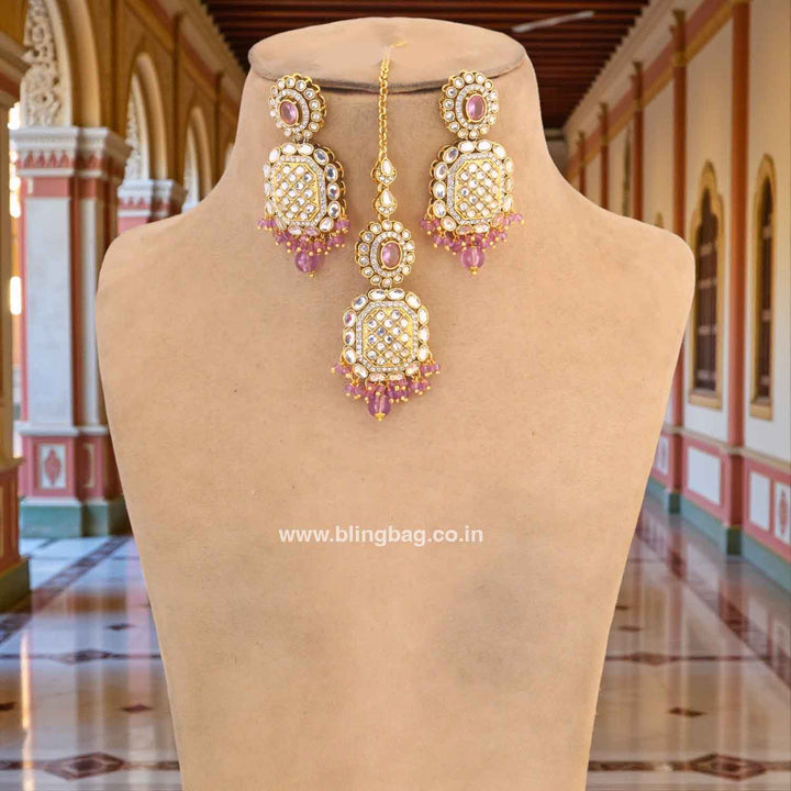 Purple Dharini Kundan Jewellery Set