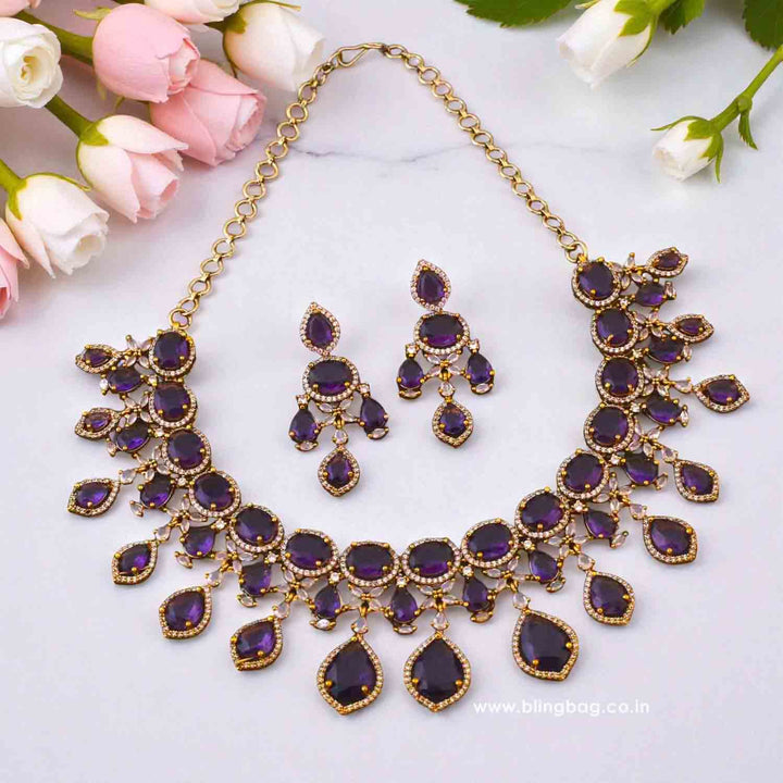Purple Diamora Victorian Jewellery Set - New Arrival
