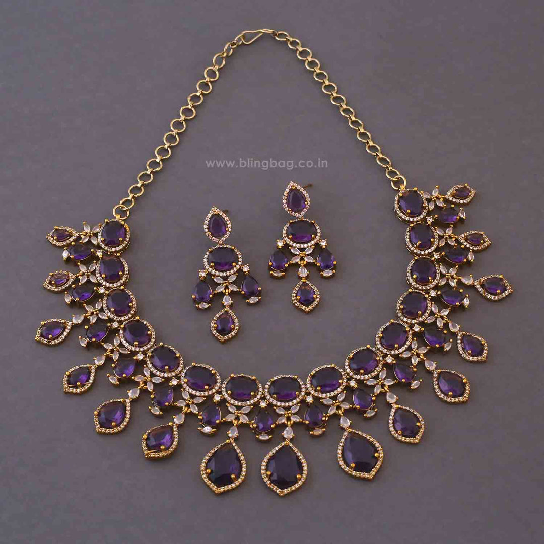 Purple Diamora Victorian Jewellery Set - New Arrival