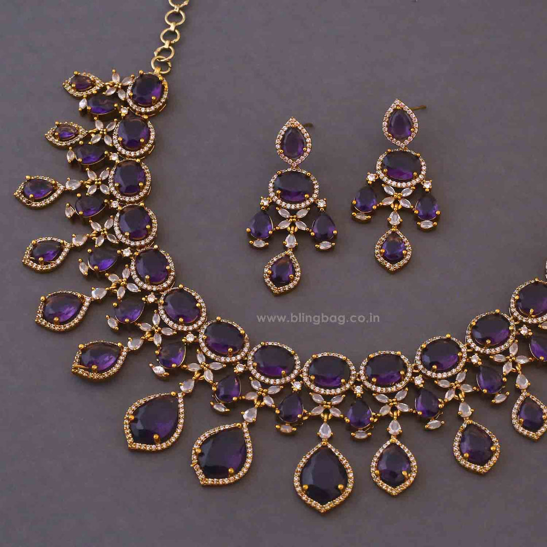 Purple Diamora Victorian Jewellery Set - New Arrival