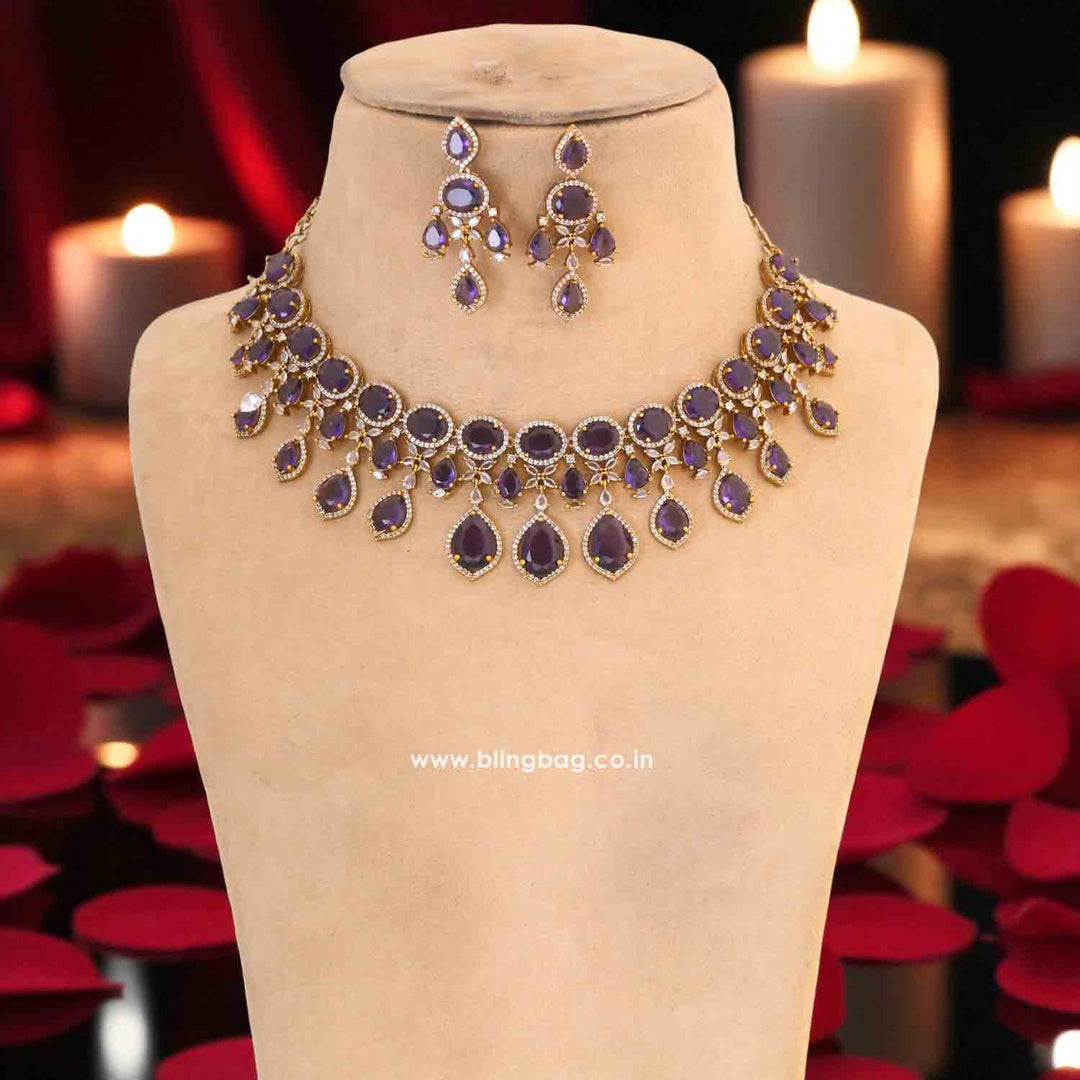 Purple Diamora Victorian Jewellery Set - New Arrival