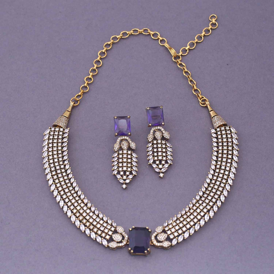 Purple Edita Victorian Jewellery Set - New Arrival