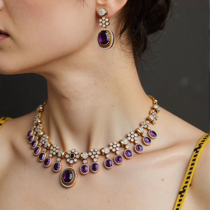 Purple Emily Victorian Jewellery Set - New Arrival