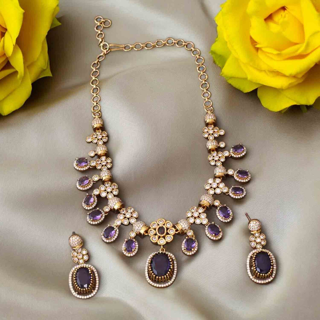 Purple Emily Victorian Jewellery Set - New Arrival