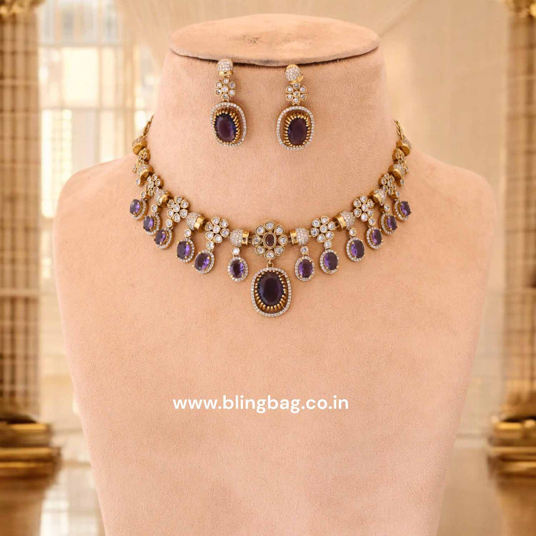 Purple Emily Victorian Jewellery Set - New Arrival