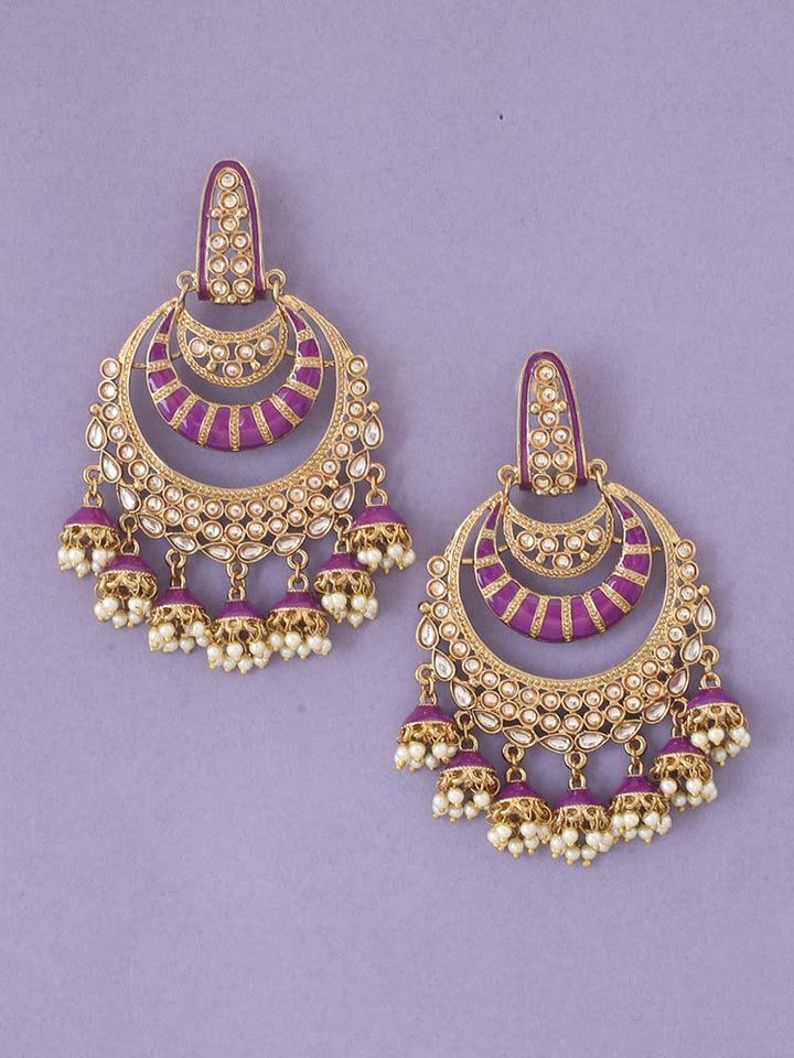 Purple Fiona Ethnic Jhumkis