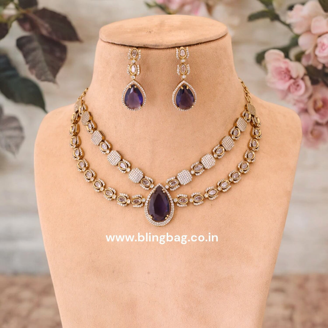 Purple Freena Victorian Jewellery Set - New Arrival