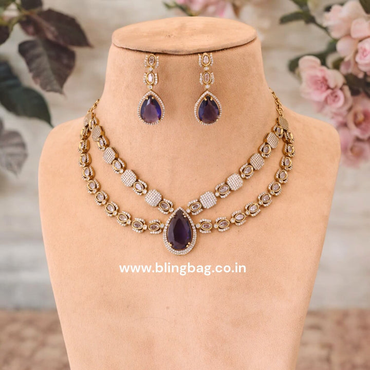 Purple Freena Victorian Jewellery Set - New Arrival