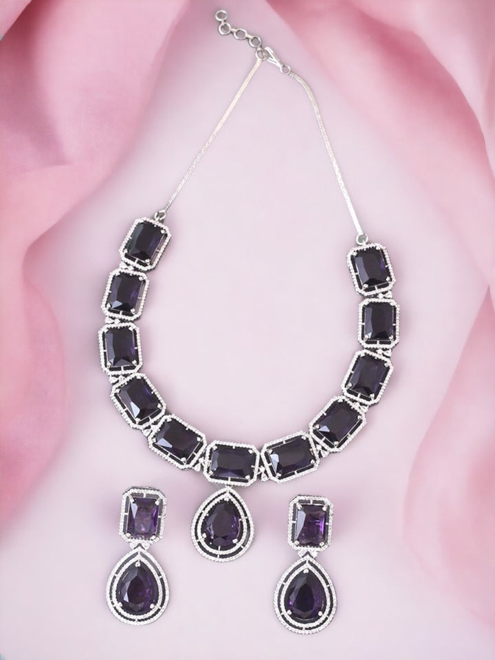 Purple Gabriella Zirconia Jewellery Set