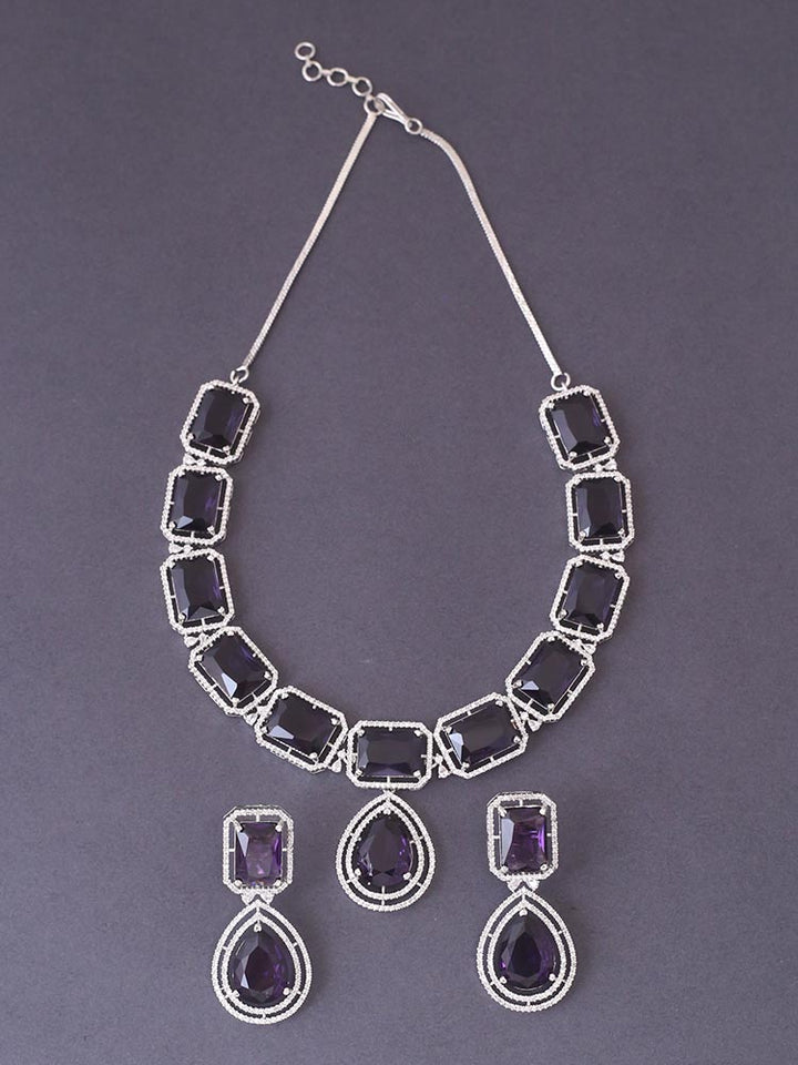 Purple Gabriella Zirconia Jewellery Set