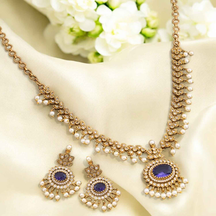 Purple Gainee Antique Jewellery Set- New Arrival