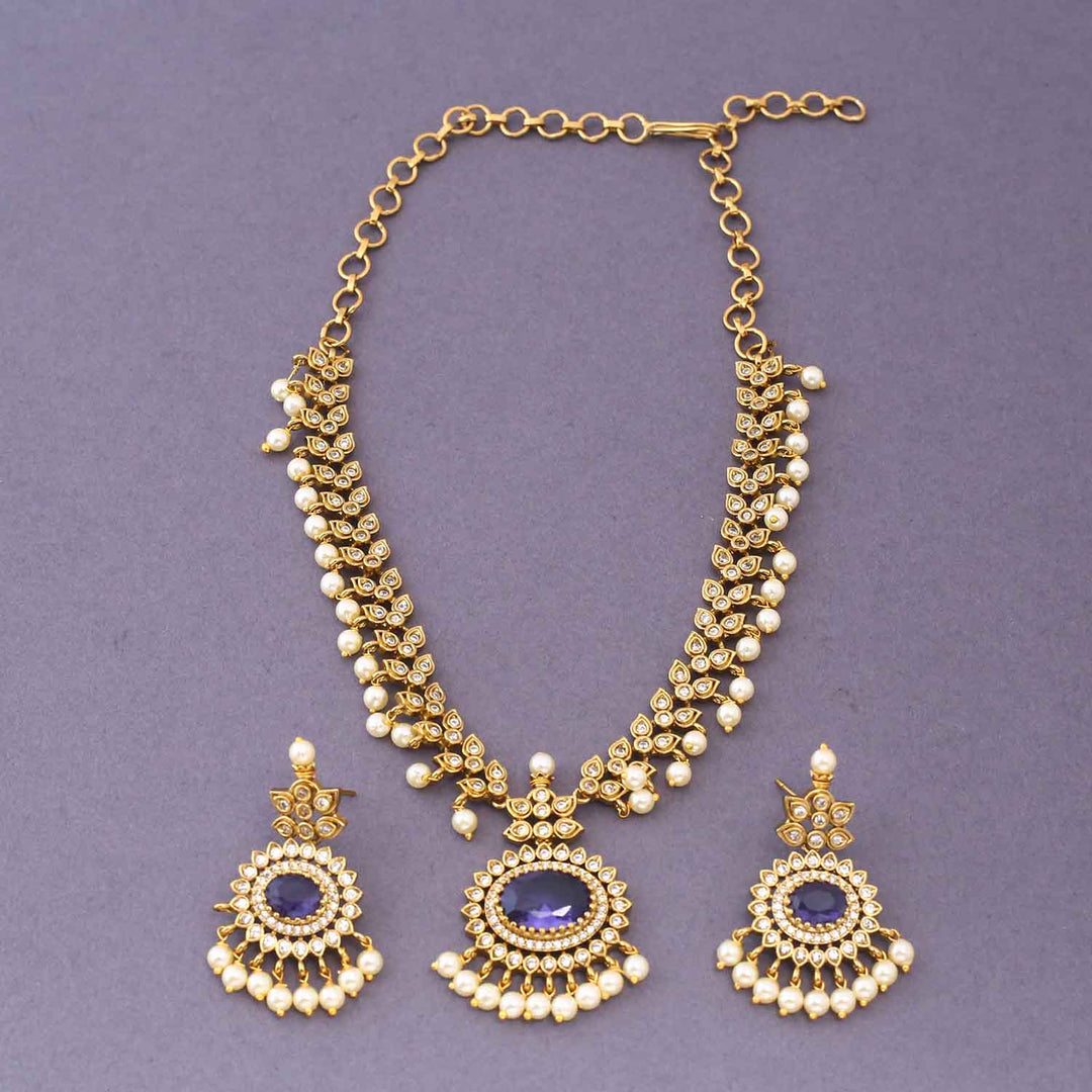Purple Gainee Antique Jewellery Set- New Arrival