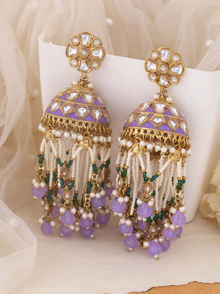 Purple Girina Ethnic Jhumkis