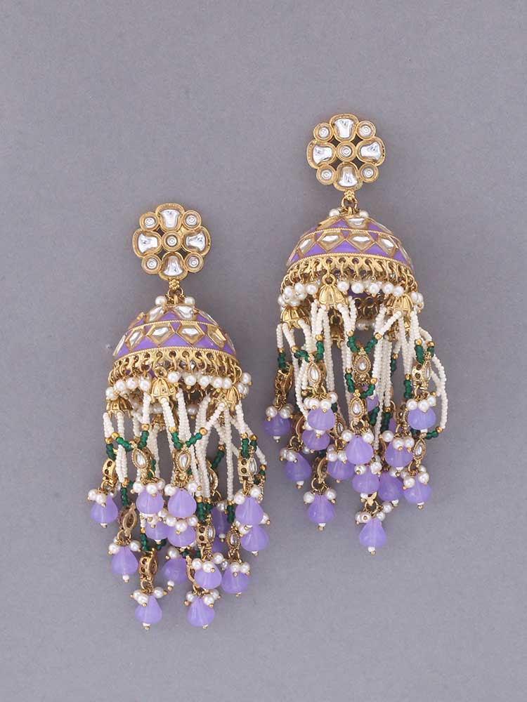 Purple Girina Ethnic Jhumkis