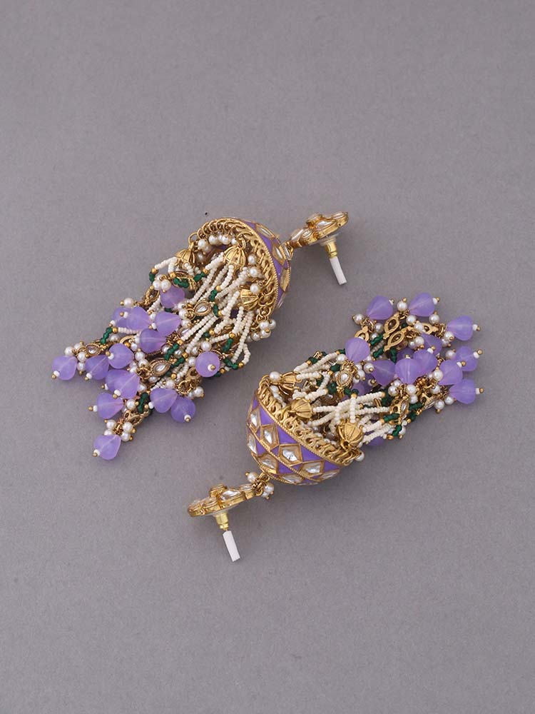 Purple Girina Ethnic Jhumkis