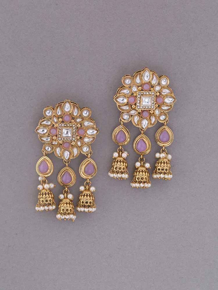 Purple Gitashri Ethnic Danglers