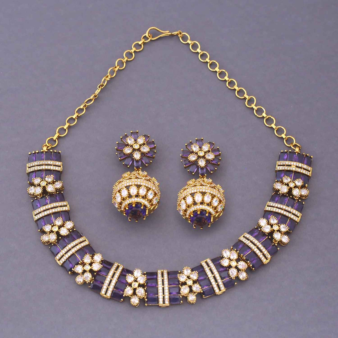 Purple Glintar Hasli Victorian Jewellery Set - New Arrival