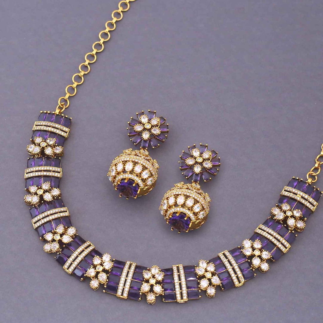 Purple Glintar Hasli Victorian Jewellery Set - New Arrival