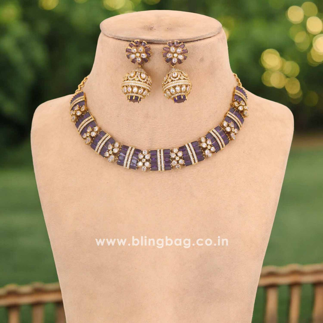 Purple Glintar Hasli Victorian Jewellery Set - New Arrival