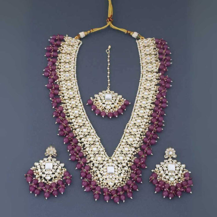 Purple Gracia Kundan Jewellery Set
