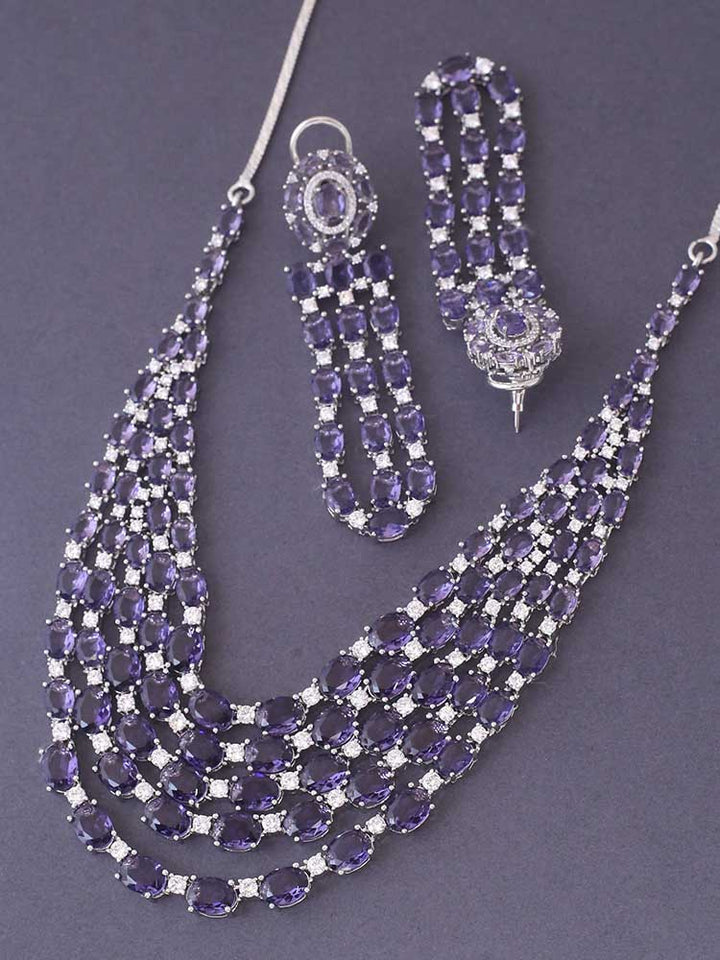 Purple Halima Zirconia Jewellery Set