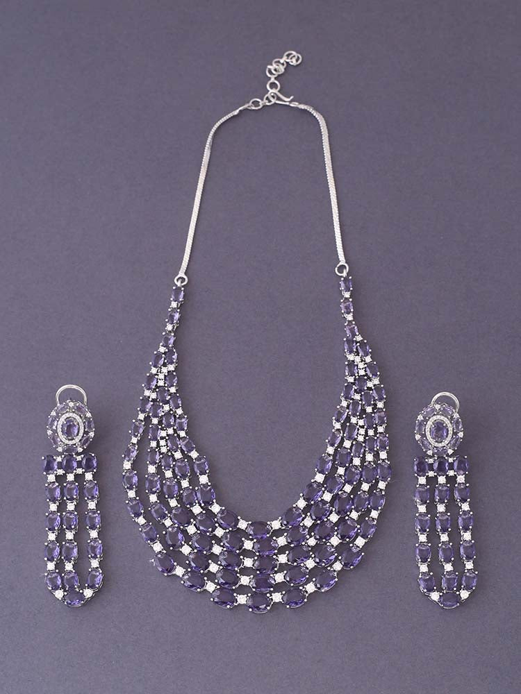 Purple Halima Zirconia Jewellery Set