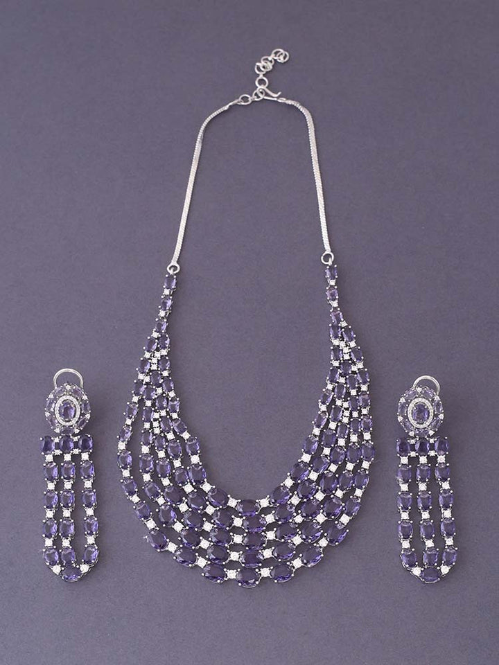 Purple Halima Zirconia Jewellery Set