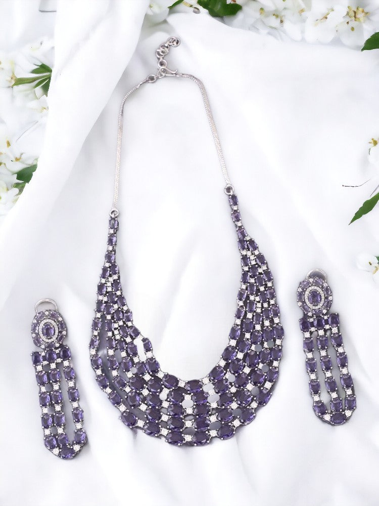 Purple Halima Zirconia Jewellery Set