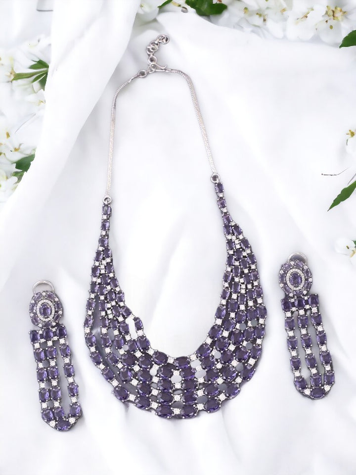 Purple Halima Zirconia Jewellery Set