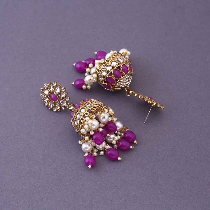 Purple Harjana Jhumkis