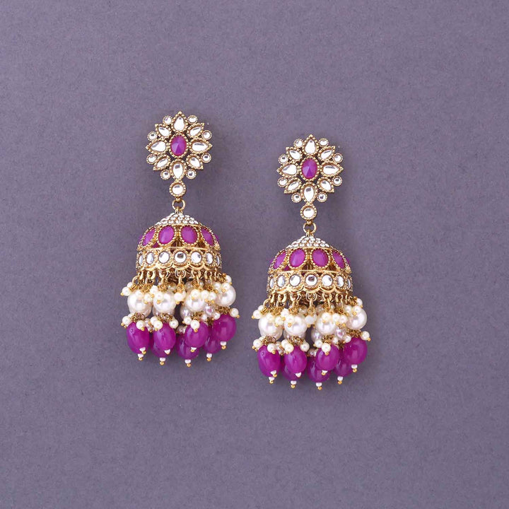 Purple Harjana Jhumkis