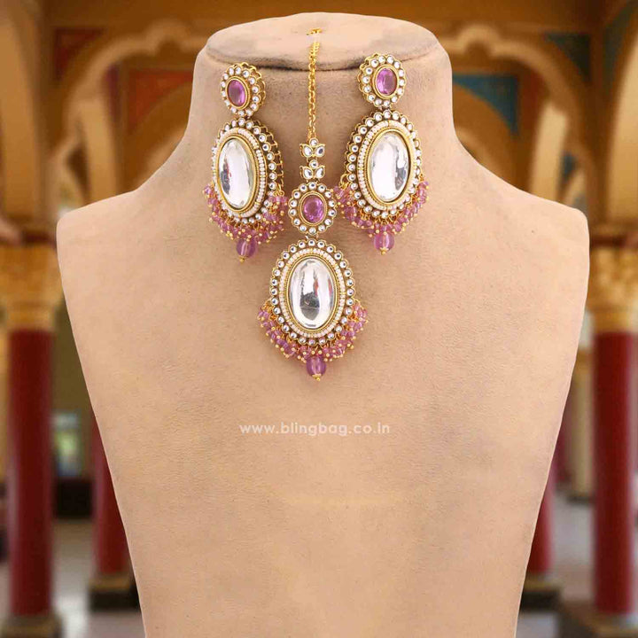 Purple Harshini Kundan Jewellery Set