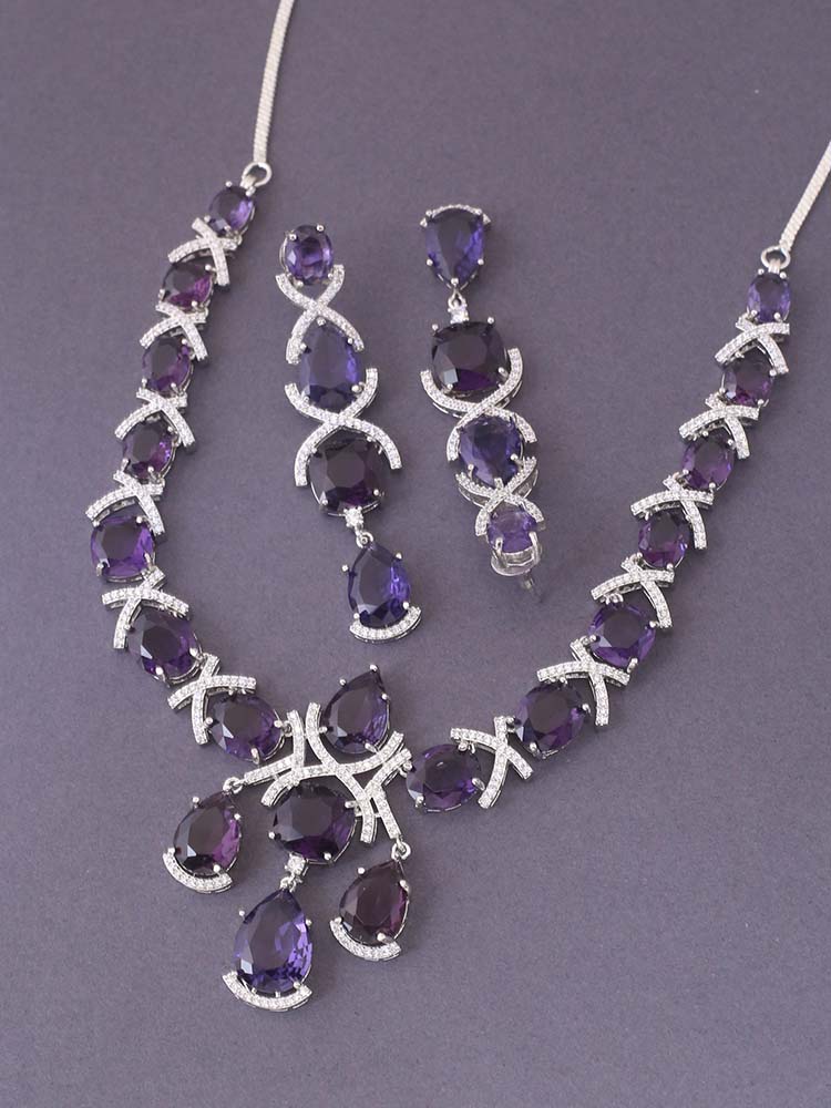 Purple Jezebel Zirconia Jewellery Set